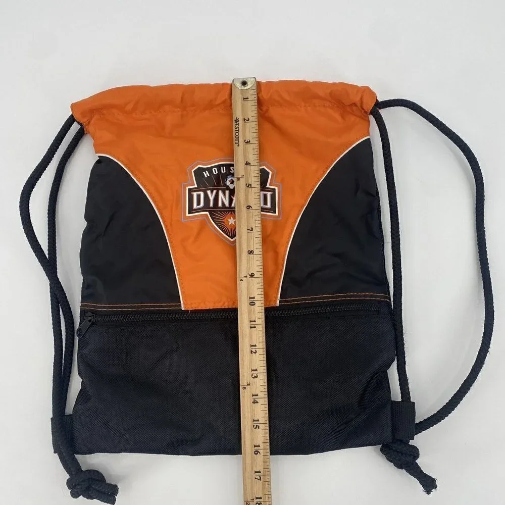 Houston Dynamo Drawstring Backpack Mesh Zipper Pockets & Lanyard